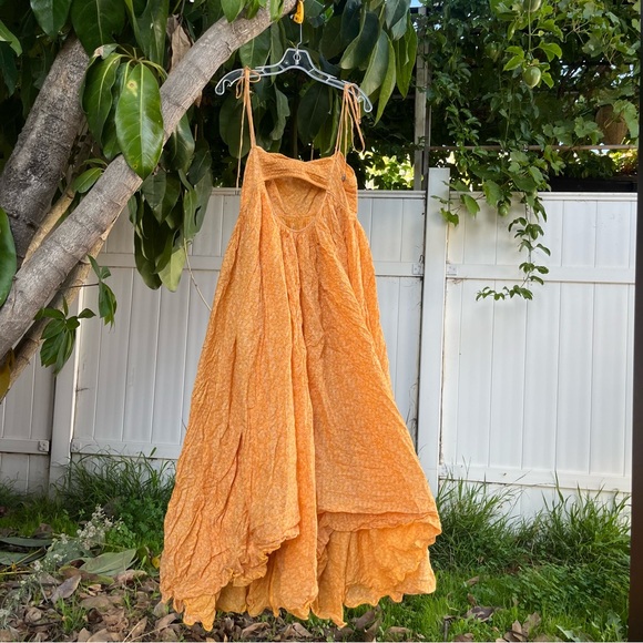 Free People Emmaline Floral Dress in yellow. - Picture 9 of 12